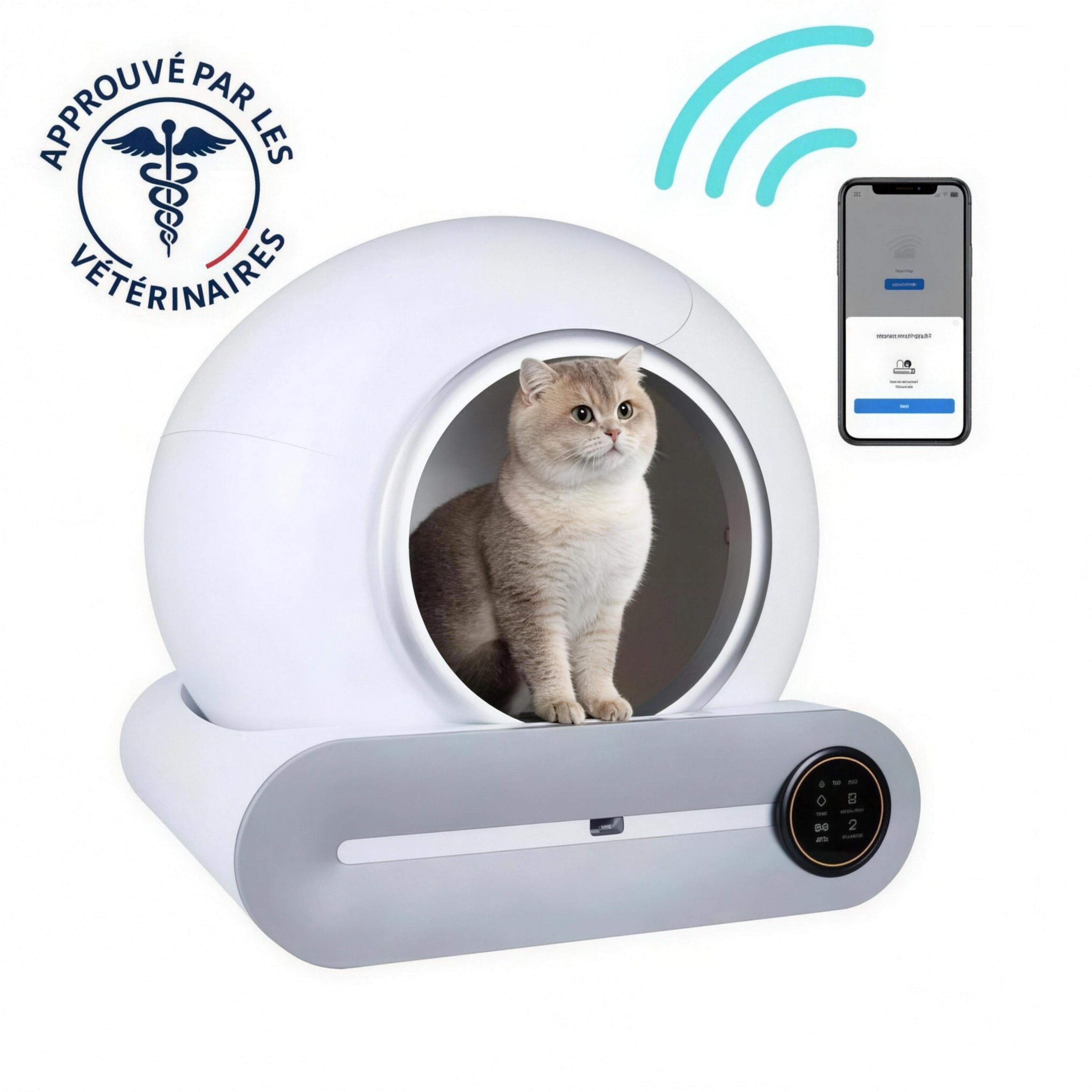 Litière Automatique Autonettoyante 65L — WiFi & Silencieuse