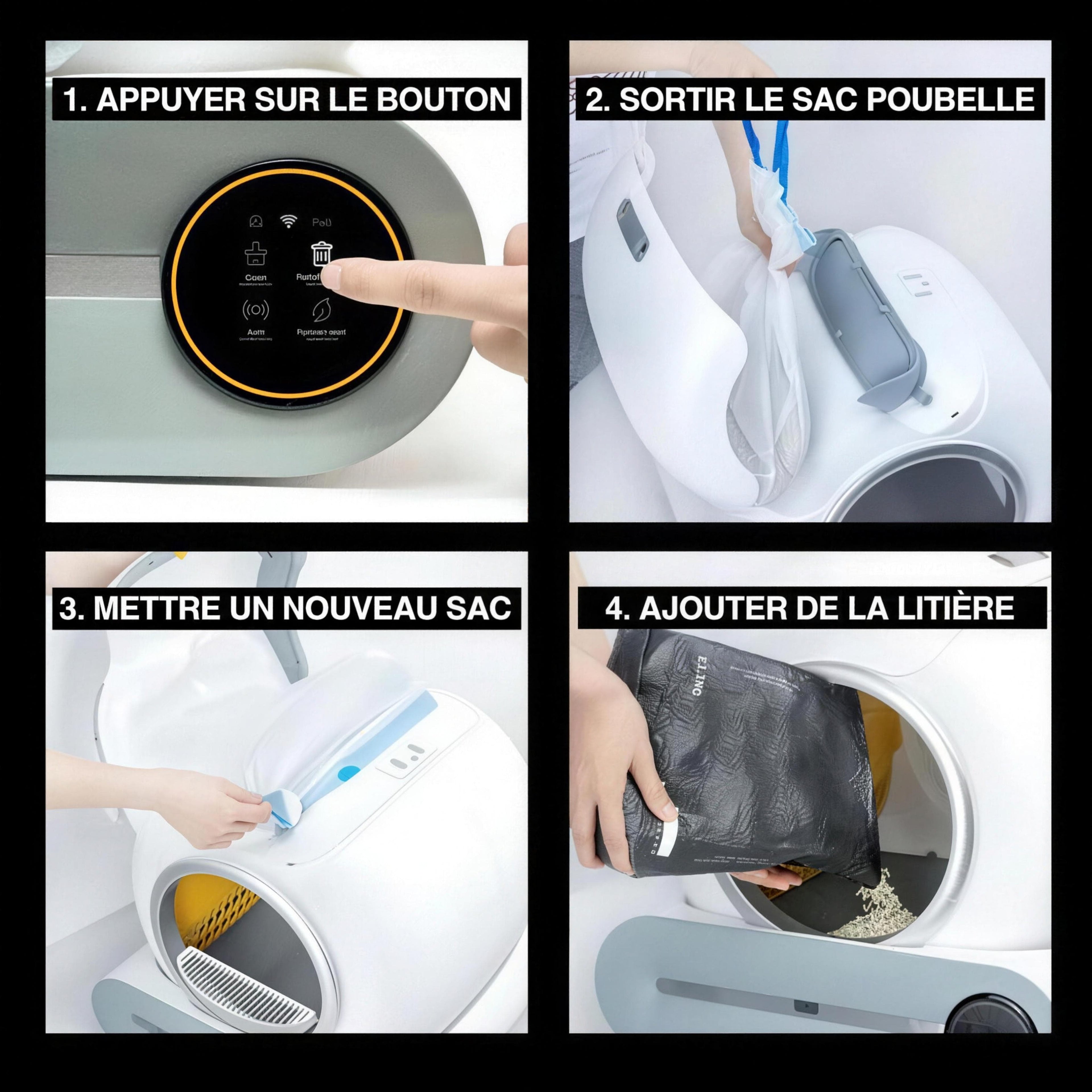 Litière Automatique Autonettoyante 65L — WiFi & Silencieuse
