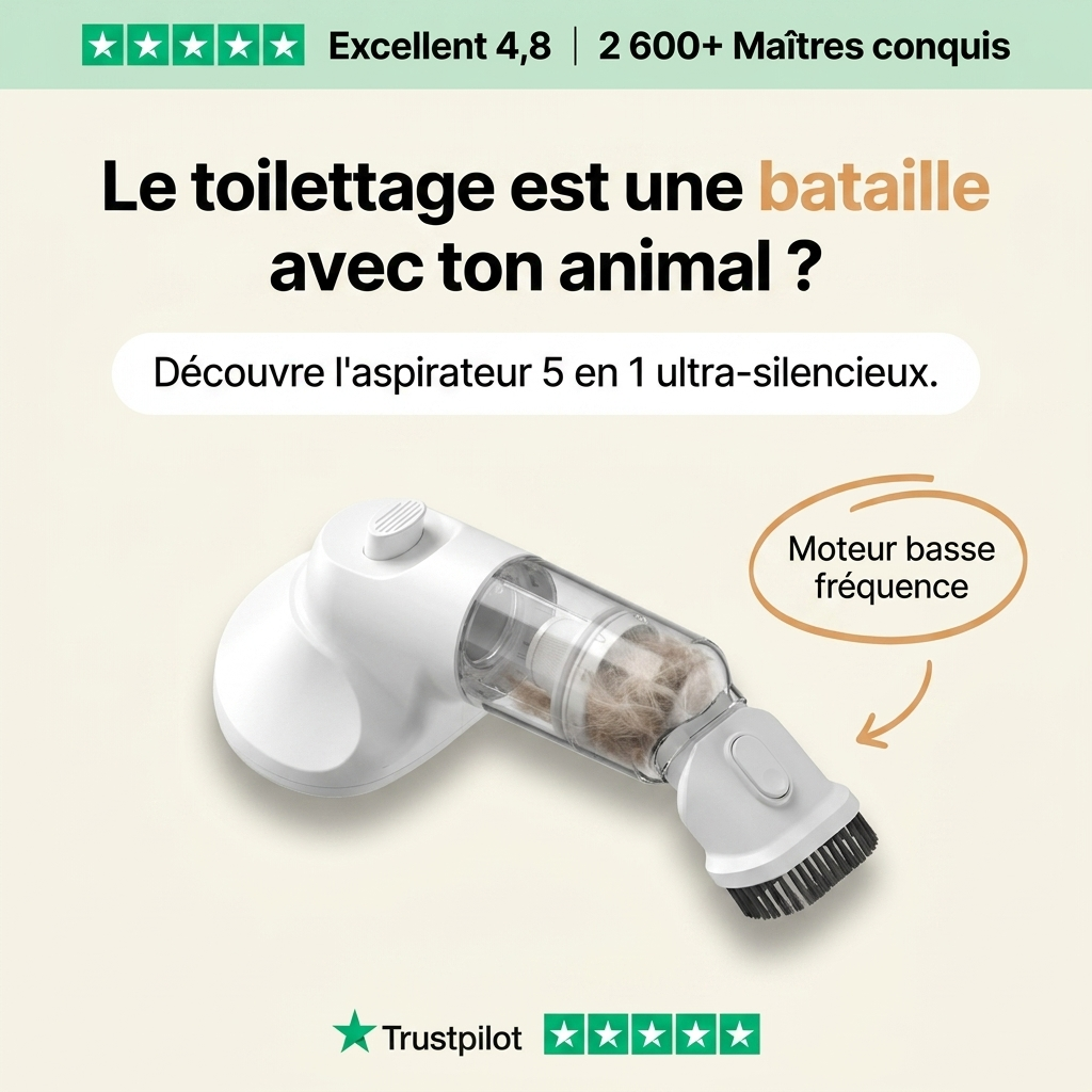 Le toilettage est une bataille avec ton animal — découvre Hushed